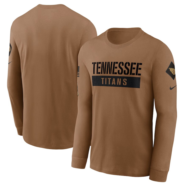 Men's Tennessee Titans 2023 Brown Salute To Service Long Sleeve T-Shirt